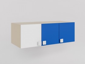 Антресоль на шкаф 3-х створчатый Скай люкс (Синий/Белый/корпус Клен) в Бородино - borodino.katalogmebeli.com | фото