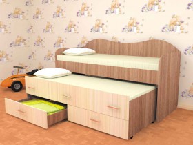 Кровать детская Нимфа двухместная 2.0 Венге/Дуб молочный в Бородино - borodino.katalogmebeli.com | фото 3