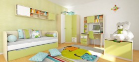 Детская комната Эппл (Зеленый/Белый/корпус Клен) в Бородино - borodino.katalogmebeli.com | фото 5