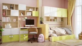 Детская комната Эппл (Зеленый/Белый/корпус Клен) в Бородино - borodino.katalogmebeli.com | фото 12