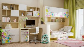 Детская комната Флёр (Белый/корпус Клен) в Бородино - borodino.katalogmebeli.com | фото 1