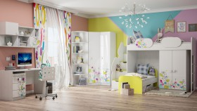 Детская комната Флер (Белый/корпус Выбеленное дерево) в Бородино - borodino.katalogmebeli.com | фото 3