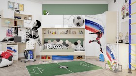Детская комната Футбол ЧМ (Белый/Синий/корпус Клен) в Бородино - borodino.katalogmebeli.com | фото 2
