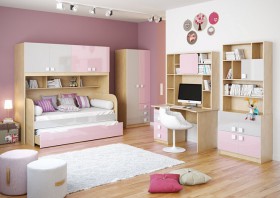 Детская комната Грэйси (Розовый/Серый/корпус Клен) в Бородино - borodino.katalogmebeli.com | фото 2