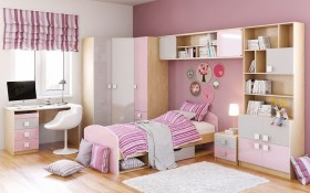 Детская комната Грэйси (Розовый/Серый/корпус Клен) в Бородино - borodino.katalogmebeli.com | фото 3
