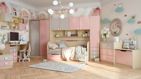 Детская комната Грэйси (Розовый/Серый/корпус Клен) в Бородино - borodino.katalogmebeli.com | фото 13