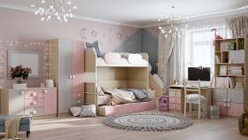 Детская комната Грэйси (Розовый/Серый/корпус Клен) в Бородино - borodino.katalogmebeli.com | фото 12