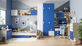 Детская комната Скай (Синий/Белый/корпус Клен) в Бородино - borodino.katalogmebeli.com | фото