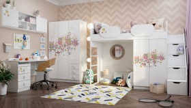 Детская комната Совушки (Белый/корпус Выбеленное дерево) в Бородино - borodino.katalogmebeli.com | фото