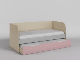 Диван-кровать Грэйси (Розовый/Серый/корпус Клен) в Бородино - borodino.katalogmebeli.com | фото