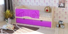 Друзья Кровать детская 2 ящика 1.6 Фиолетовый глянец в Бородино - borodino.katalogmebeli.com | фото 1