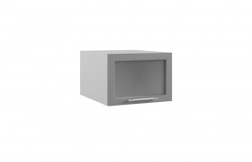 Гарда ГПГС 500 шкаф верхний горизонтальный глубокий со стеклом (Белый Эмалит/корпус Серый) в Бородино - borodino.katalogmebeli.com | фото