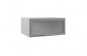 Гарда ГПГС 800 шкаф верхний горизонтальный глубокий со стеклом (Белый Эмалит/корпус Серый) в Бородино - borodino.katalogmebeli.com | фото