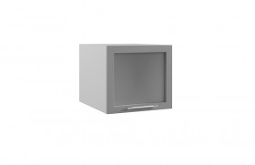 Гарда ГВПГС 500 шкаф верхний горизонтальный глубокий со стеклом высокий (Белый Эмалит/корпус Серый) в Бородино - borodino.katalogmebeli.com | фото