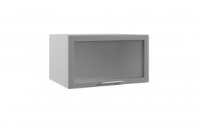 Гарда ГВПГС 800 шкаф верхний горизонтальный глубокий со стеклом высокий (Белый Эмалит/корпус Серый) в Бородино - borodino.katalogmebeli.com | фото