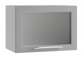 Гарда ПГС 500 шкаф верхний горизонтальный со стеклом (Белый Эмалит/корпус Серый) в Бородино - borodino.katalogmebeli.com | фото