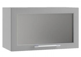 Гарда ПГС 600 шкаф верхний горизонтальный со стеклом (Белый Эмалит/корпус Серый) в Бородино - borodino.katalogmebeli.com | фото