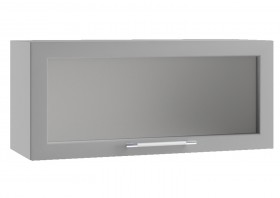 Гарда ПГС 800 шкаф верхний горизонтальный со стеклом (Белый Эмалит/корпус Серый) в Бородино - borodino.katalogmebeli.com | фото