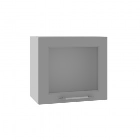 Гарда ВПГС 500 шкаф верхний горизонтальный со стеклом высокий (Белый Эмалит/корпус Серый) в Бородино - borodino.katalogmebeli.com | фото