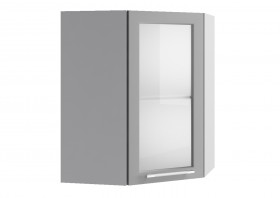 Гарда ВПУС 550 шкаф верхний угловой со стеклом Индиго в Бородино - borodino.katalogmebeli.com | фото