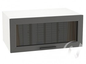 Шкаф верхний Глетчер ШВГС 810 (Маренго силк/белый/горизонт/стекло) в Бородино - borodino.katalogmebeli.com | фото