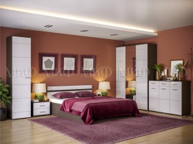 Спальня Нэнси (Венге/Белый глянец) в Бородино - borodino.katalogmebeli.com | фото