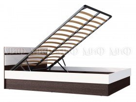 Ким кровать с подъемным механизмом 1,4 (Венге/белый глянец) в Бородино - borodino.katalogmebeli.com | фото 2