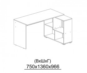 Компьютерный стол угловой СКМУ-3 дуб сонома/белый в Бородино - borodino.katalogmebeli.com | фото 3