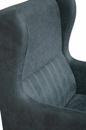 Кресло для отдыха "ЕвроМагнат" (замша дельта серо - синий)/осн. в Бородино - borodino.katalogmebeli.com | фото 3