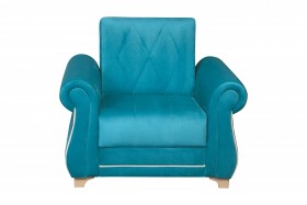 Кресло для отдыха "Порто" (велюр киви бирюза / микровельвет крем) в Бородино - borodino.katalogmebeli.com | фото 3