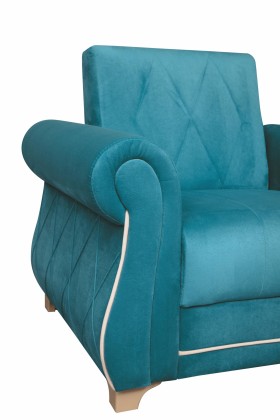 Кресло для отдыха "Порто" (велюр киви бирюза / микровельвет крем) в Бородино - borodino.katalogmebeli.com | фото 5