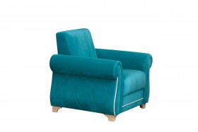 Кресло для отдыха "Порто" (велюр киви бирюза / микровельвет крем) в Бородино - borodino.katalogmebeli.com | фото 7