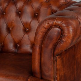 Кресло кожаное Лофт Честер-Нью (Коричневый, Рыжий) в Бородино - borodino.katalogmebeli.com | фото 4
