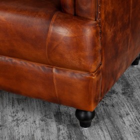Кресло кожаное Лофт Честер-Нью (Коричневый, Рыжий) в Бородино - borodino.katalogmebeli.com | фото 8