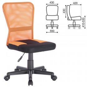 Кресло компактное BRABIX Smart MG-313 (черный, оранжевый) в Бородино - borodino.katalogmebeli.com | фото