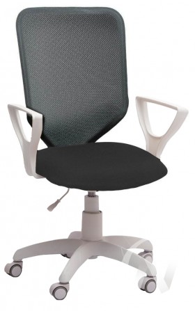 Кресло компьютерное Элегия S (белый/ткань сетка темно-серая) в Бородино - borodino.katalogmebeli.com | фото