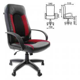 Кресло офисное BRABIX Strike EX-525 (черно-красный) в Бородино - borodino.katalogmebeli.com | фото 1