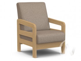 Кресло отдыха Вега-34 (бук лак/UNO CARAMEL) в Бородино - borodino.katalogmebeli.com | фото