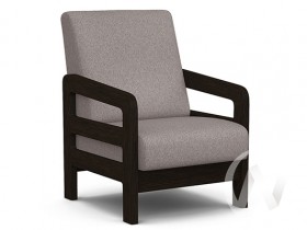 Кресло отдыха Вега-34 (венге лак/UNO ROSY-GREY) в Бородино - borodino.katalogmebeli.com | фото