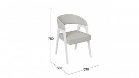 Кресло «Техас 1» (Белый матовый/Шенилл Estetica Moonstone №221) в Бородино - borodino.katalogmebeli.com | фото 2
