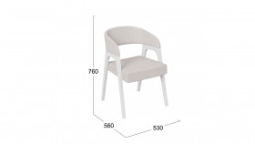 Кресло «Техас 1» (Белый матовый/Шенилл Estetica Vanille №220) в Бородино - borodino.katalogmebeli.com | фото 2
