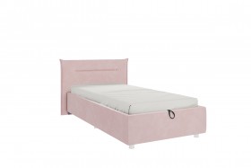 Кровать 0.9 Альба (Нежно-розовый велюр/под-мех) в Бородино - borodino.katalogmebeli.com | фото 1