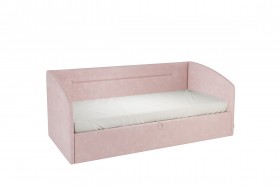 Кровать 0.9 Альба Софа (Нежно-розовый велюр) в Бородино - borodino.katalogmebeli.com | фото 1
