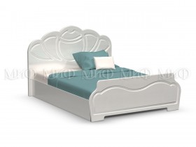 Кровать 1,4м Гармония (Белый/Белый глянец) в Бородино - borodino.katalogmebeli.com | фото