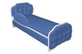 Кровать 160 Атлет 29 Синий (мягкий бортик) в Бородино - borodino.katalogmebeli.com | фото