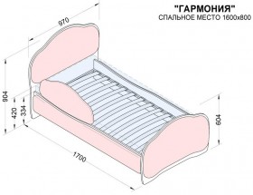Кровать 160 Гармония 31 Светло-сиреневый (мягкий бортик) в Бородино - borodino.katalogmebeli.com | фото 2