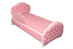 Кровать 160 Гармония 36 Светло-розовый (мягкий бортик) в Бородино - borodino.katalogmebeli.com | фото