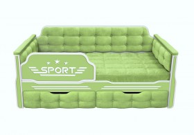 Кровать 160 серии Спорт 2 ящика 81 Фисташка (мягкие боковые накладки) в Бородино - borodino.katalogmebeli.com | фото