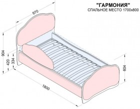 Кровать 170 Гармония 18 Бордовый (мягкий бортик) в Бородино - borodino.katalogmebeli.com | фото 2