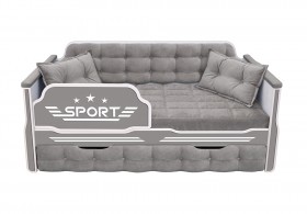 Кровать 170 серии Спорт 1 ящик 45 Серый (подушки) в Бородино - borodino.katalogmebeli.com | фото 1